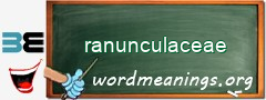 WordMeaning blackboard for ranunculaceae